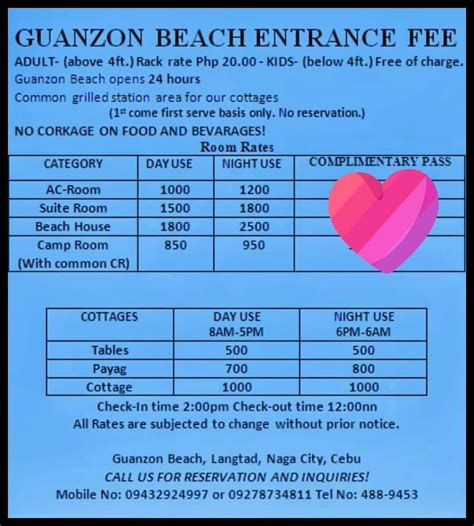 guanzon room rates
